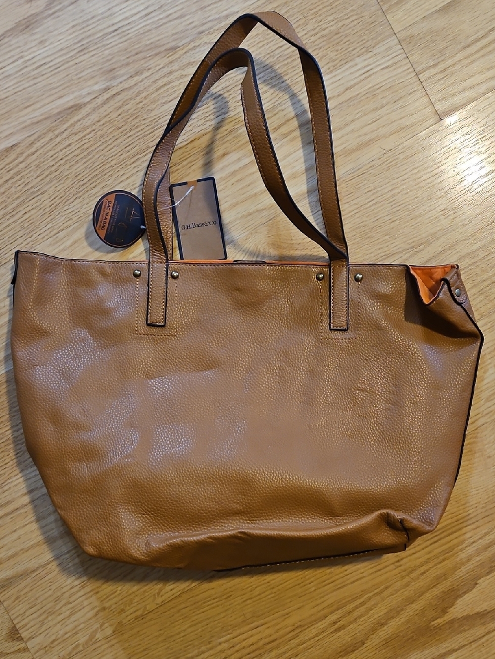 Classic Tan Leather Tote Bag